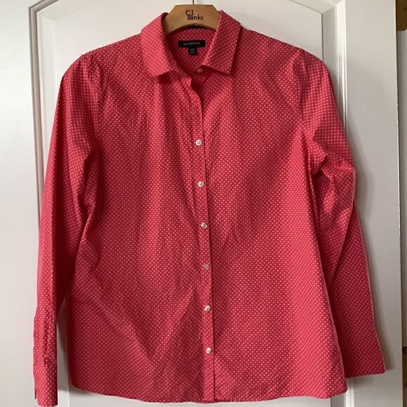 Lands' End Pink Button Down shirt women's size 14 Tall‎ - Picture 2 of 6